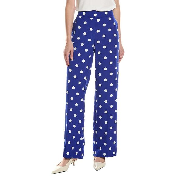 Anne Klein Womens  High-Rise Wide Leg Pant, Blue - Picture 1 of 3